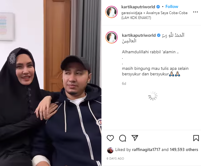 Kartika putri umumkan kehamilan