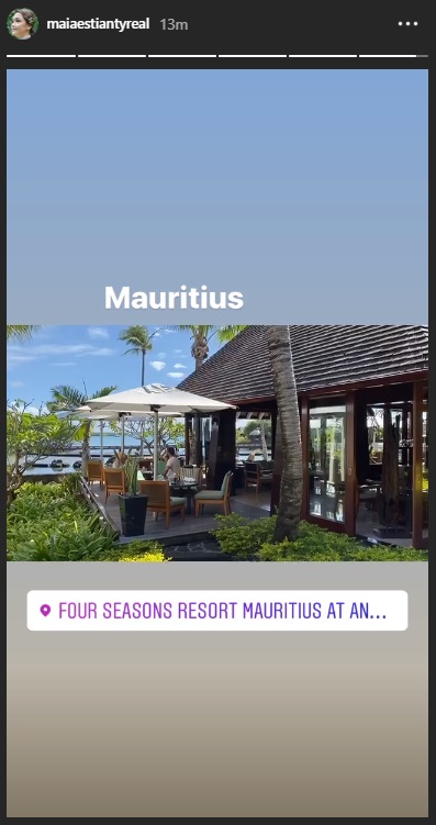 Maia Estianty dan Irwan Mussry makan siang di Four Seasons Resort Mauritius at Anahita
