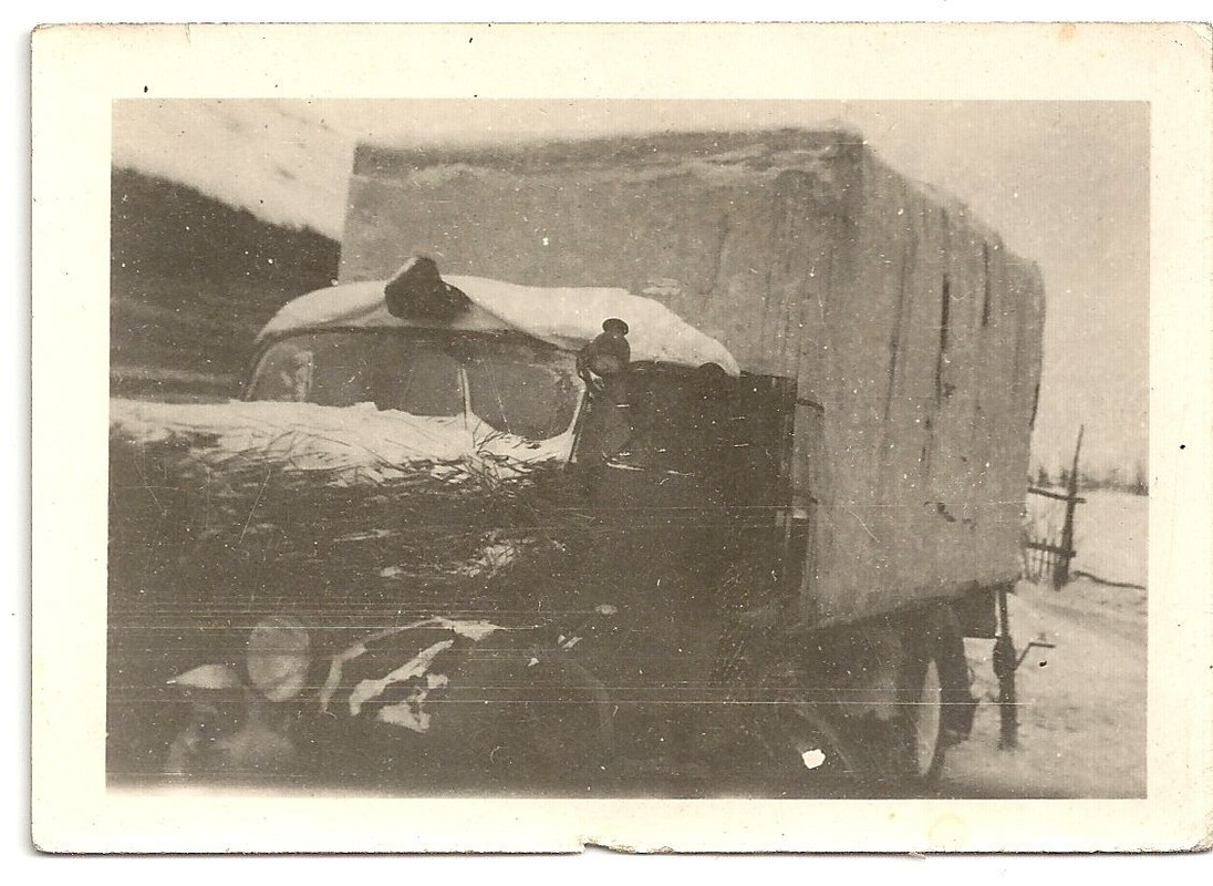 Orig.Foto LKW Wehrmacht in Rußland im Winter WW2