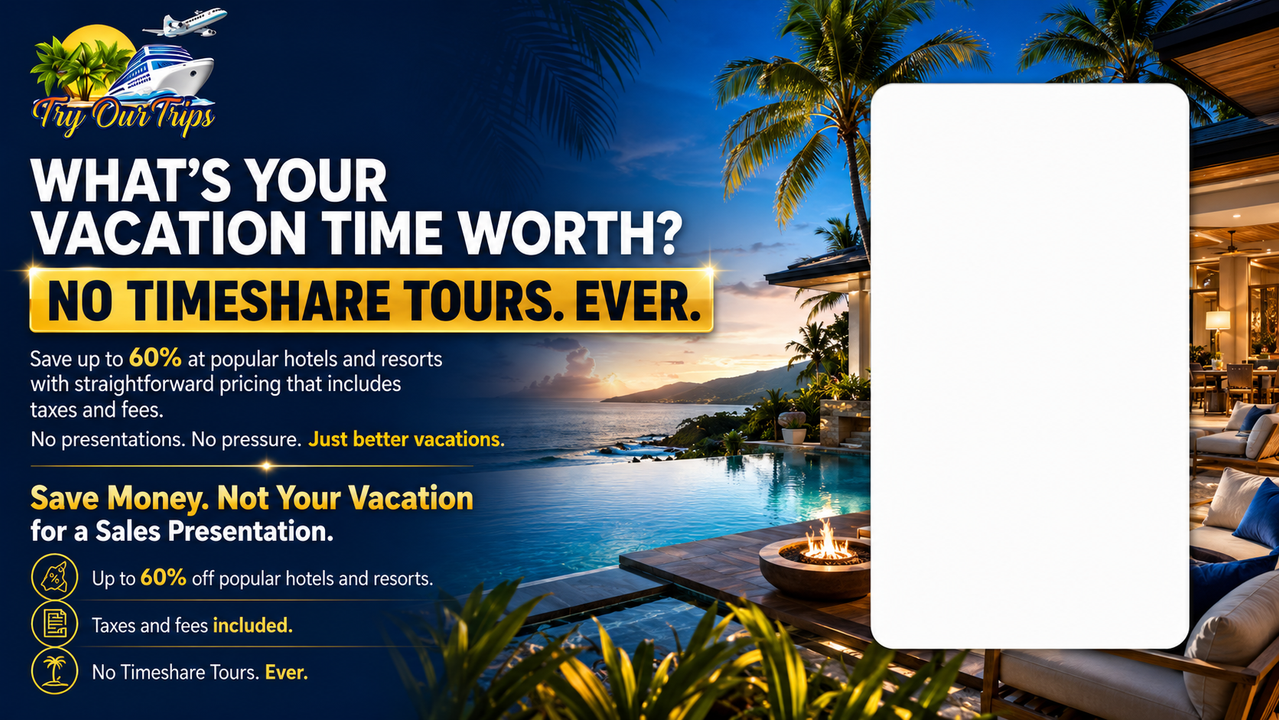 Try Our Trips - No Timeshare Tours Ever