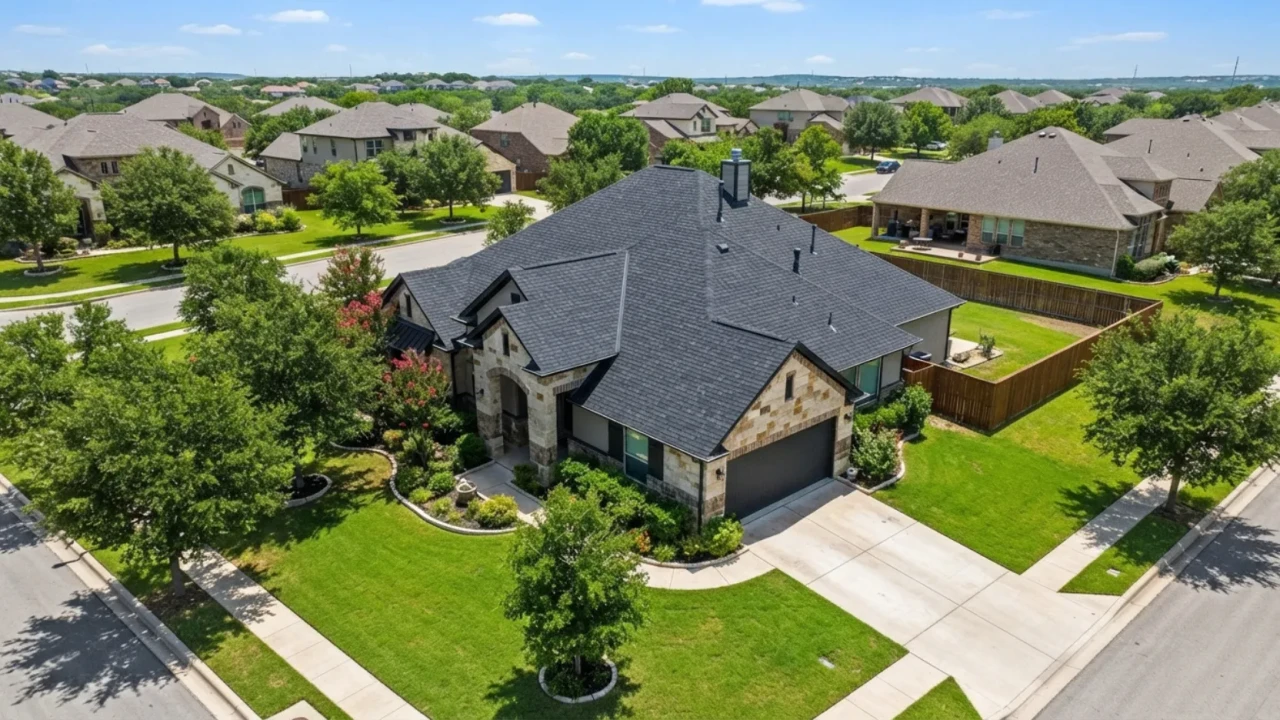 New asphalt shingle roof completed San Antonio residential home