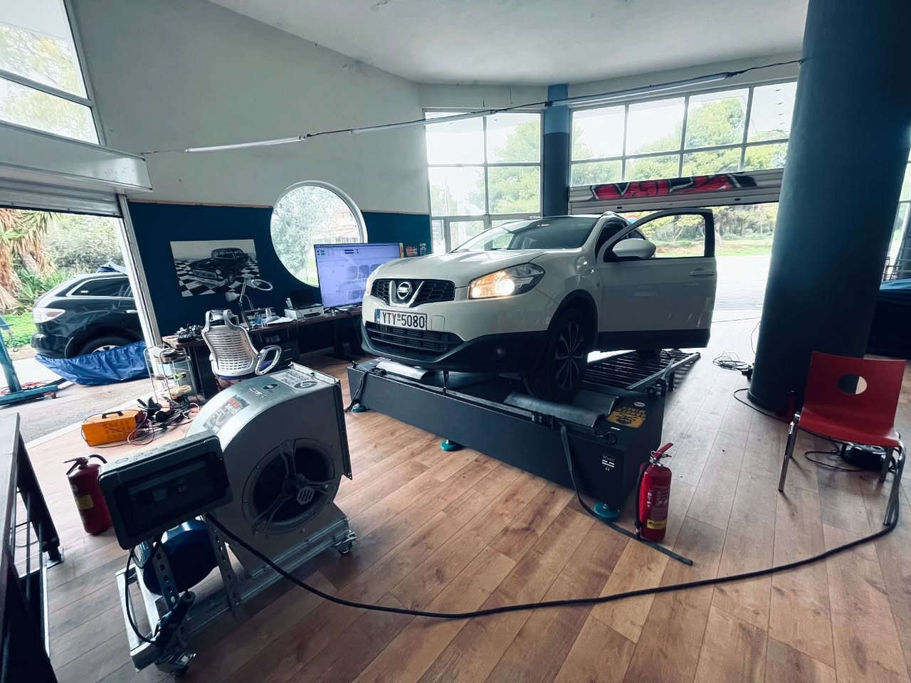 DPF regeneration process on dyno Nissan Qashqai