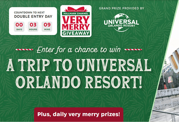 Hallmark Channel’s Very Merry Giveaway: Win Amazing Prizes and a Universal Orlando Resort Vacation Hallmark Channel’s Very Merry Giveaway: Win Amazing Prizes and a Universal Orlando Resort Vacation