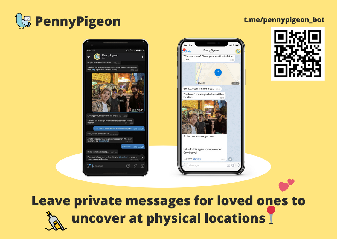 Leave private messages for loved ones in physical locations.