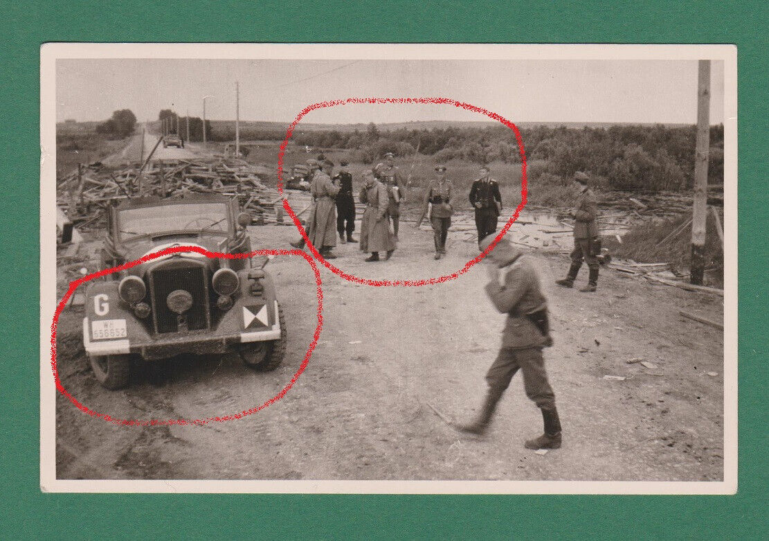 Foto Kübelwagen Kennung Kommandeur Offiziere Guderian WK2 Ostfront Panzermann Pz
