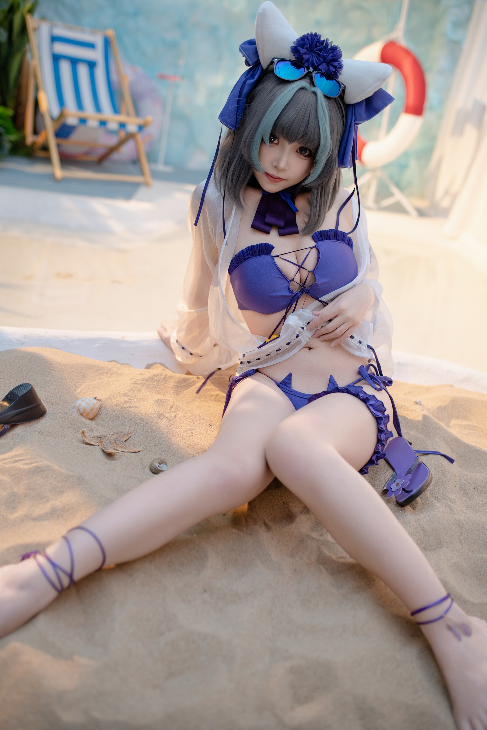Bangni邦尼 – 泳装柴郡 Cosplay 高清写真集（86P-832MB）碧蓝航线插图1