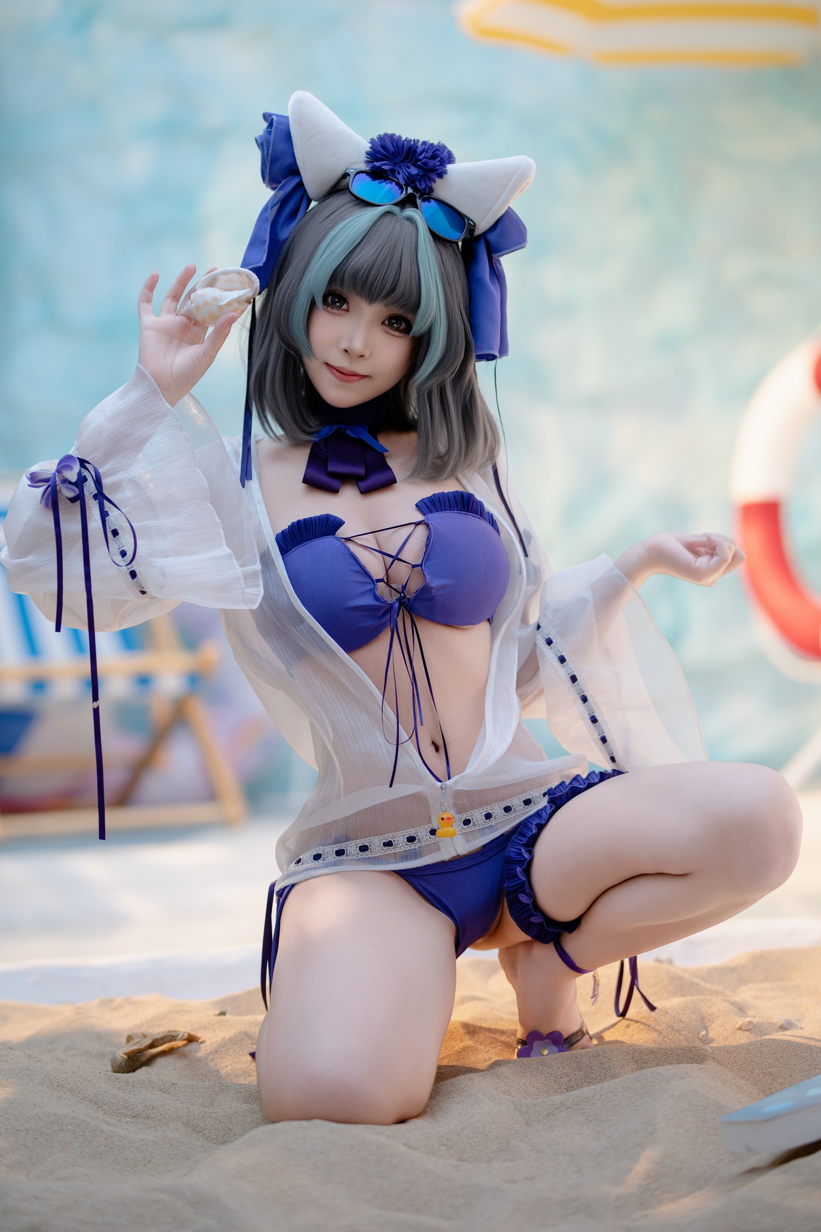 Bangni邦尼 – 泳装柴郡 Cosplay 高清写真集（86P-832MB）碧蓝航线插图3