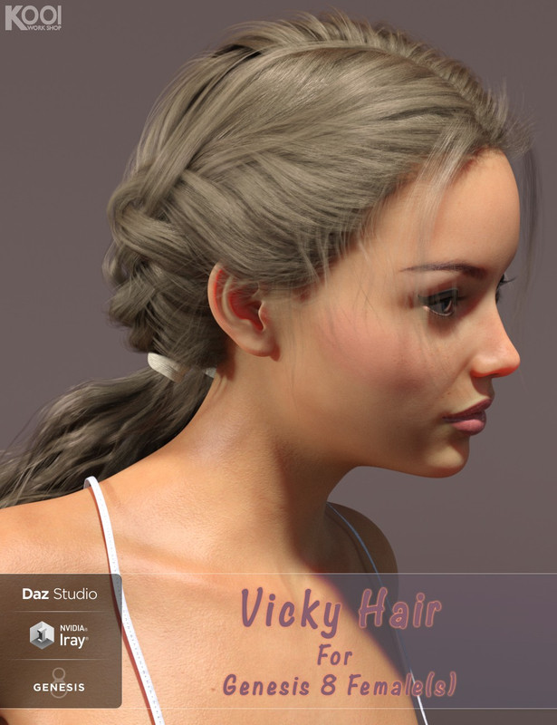 Vicky Hair for Genesis 8 Female(s) Vicky Hair for Genesis 8 Female(s)