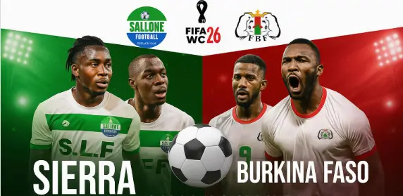 صورة تجمع بين شعاري منتخب سيراليون ومنتخب بوركينا فاسو لكرة القدم