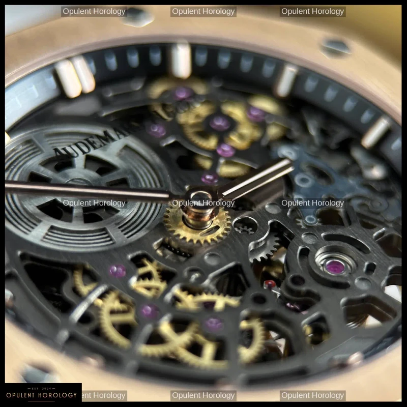 Audemars Piguet Royal Oak Jumbo Extra-Thin Openworked 16204 Rose Gold Skeleton Dial 39mm