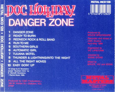 Doc Holliday - Danger Zone (1986) [Reissue 1990] Lossless+MP3