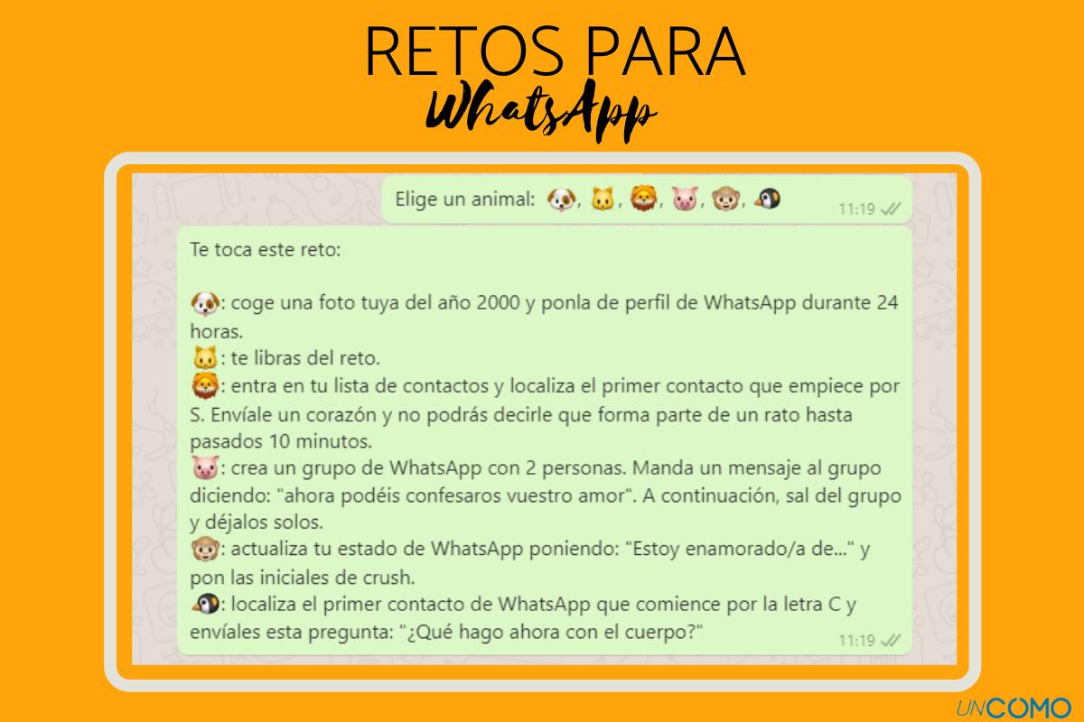 Retos para WhatsApp para amigos