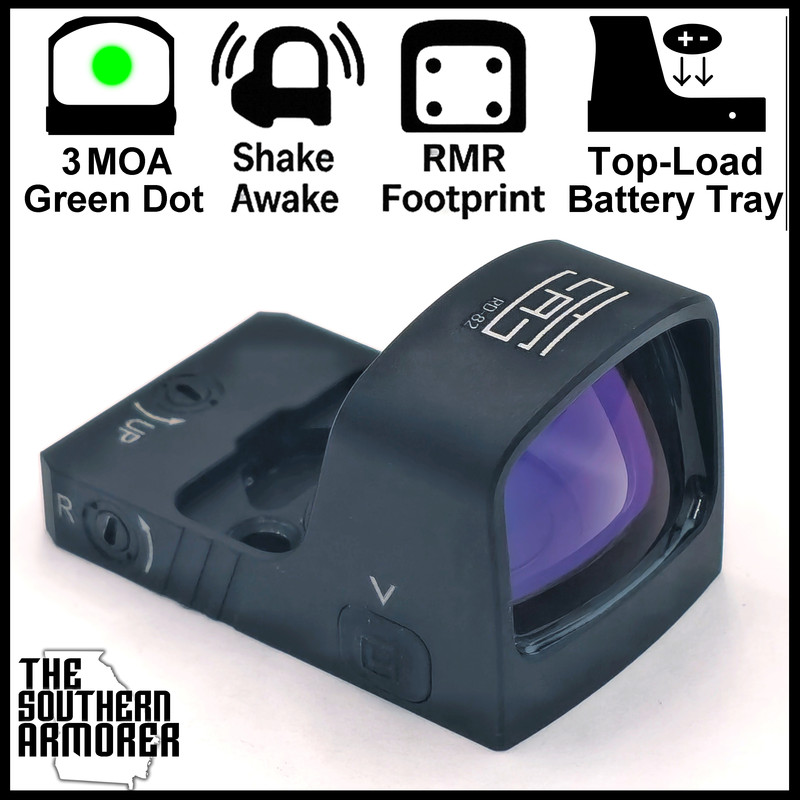 TSA-RD-82 3 MOA Green Dot Sight – RMR Footprint + Picatinny Base