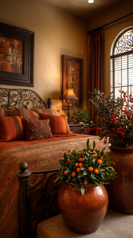 Spanish bedroom terra cotta Christmas pots wrought iron tiles 36b6b2cf f9e4 440a ad3e b0d196f2b6cb 1