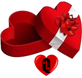 Corazon Rojo con Cinta Blanca  Q