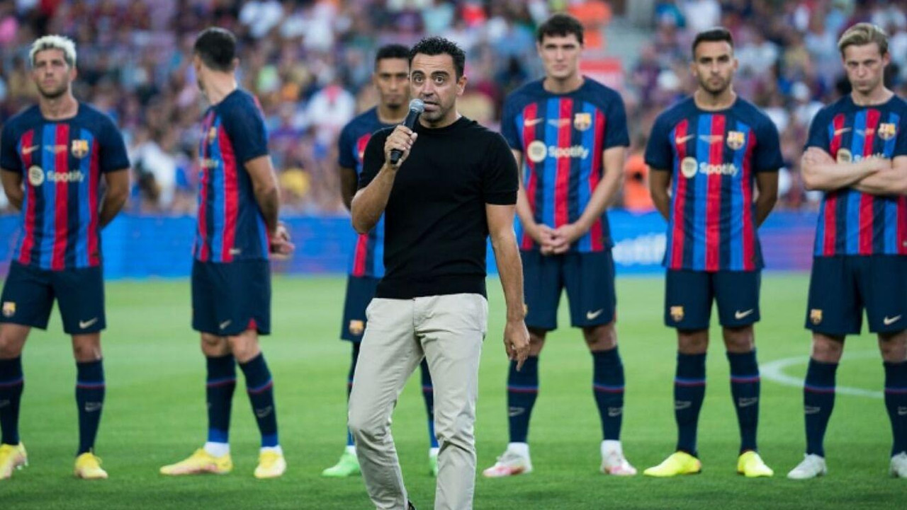 Xavi Hernández celebra goleada del Barcelona sobre Pumas
