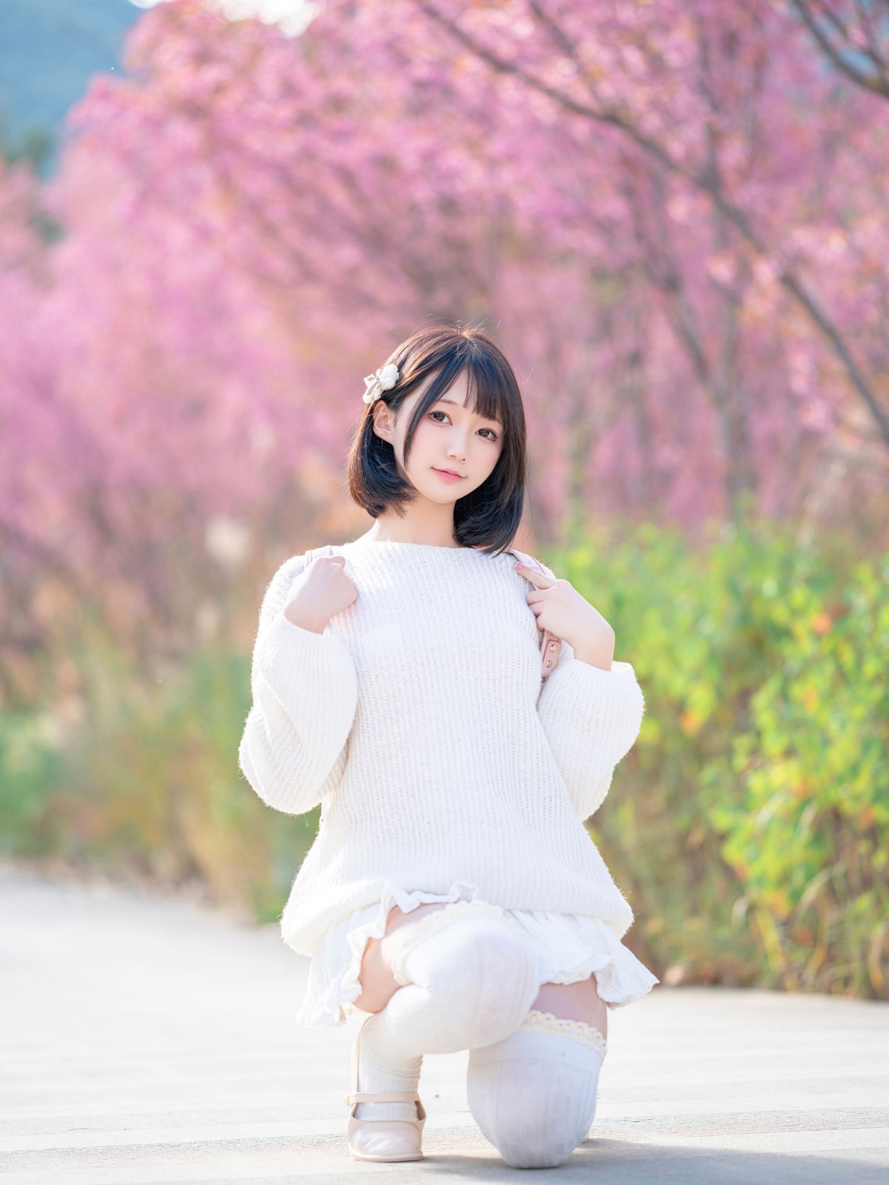 nagisa 魔物喵《樱花树下》写真，清新优雅的气质美女插图8