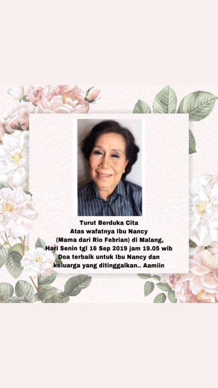 Ibunda Rio Febrian meninggal duni