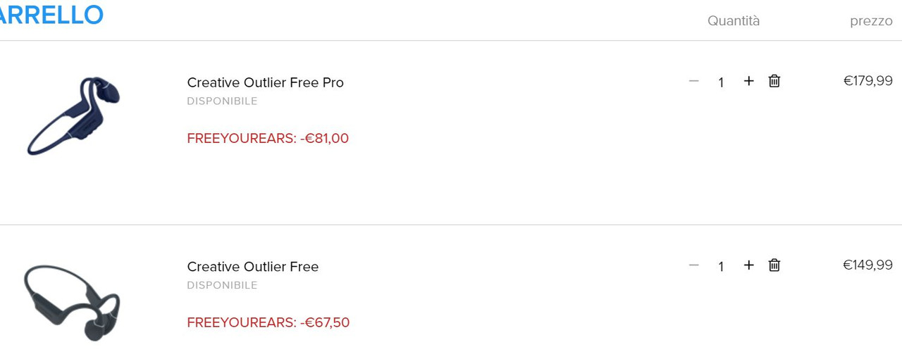 creative cuffie a conduzione ossea codice sconto freeyourears