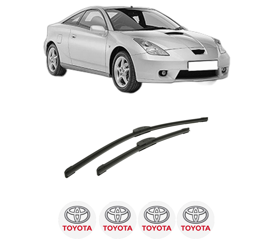 Set stergatoare auto TOYOTA CELICA Coupe (_T23_) din 1999-2005, pentru parbriz auto, 2 bucati, Bosch Aerotwin Retrofit, din cauciuc siliconat rezistent, 4 Stickere Auto TOYOTA