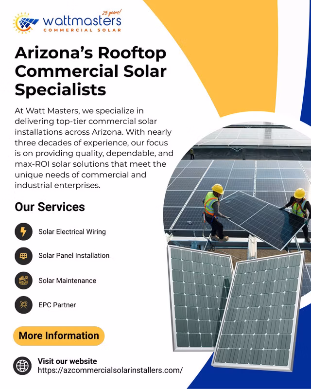 AZ Commercial Solar Installers infographics