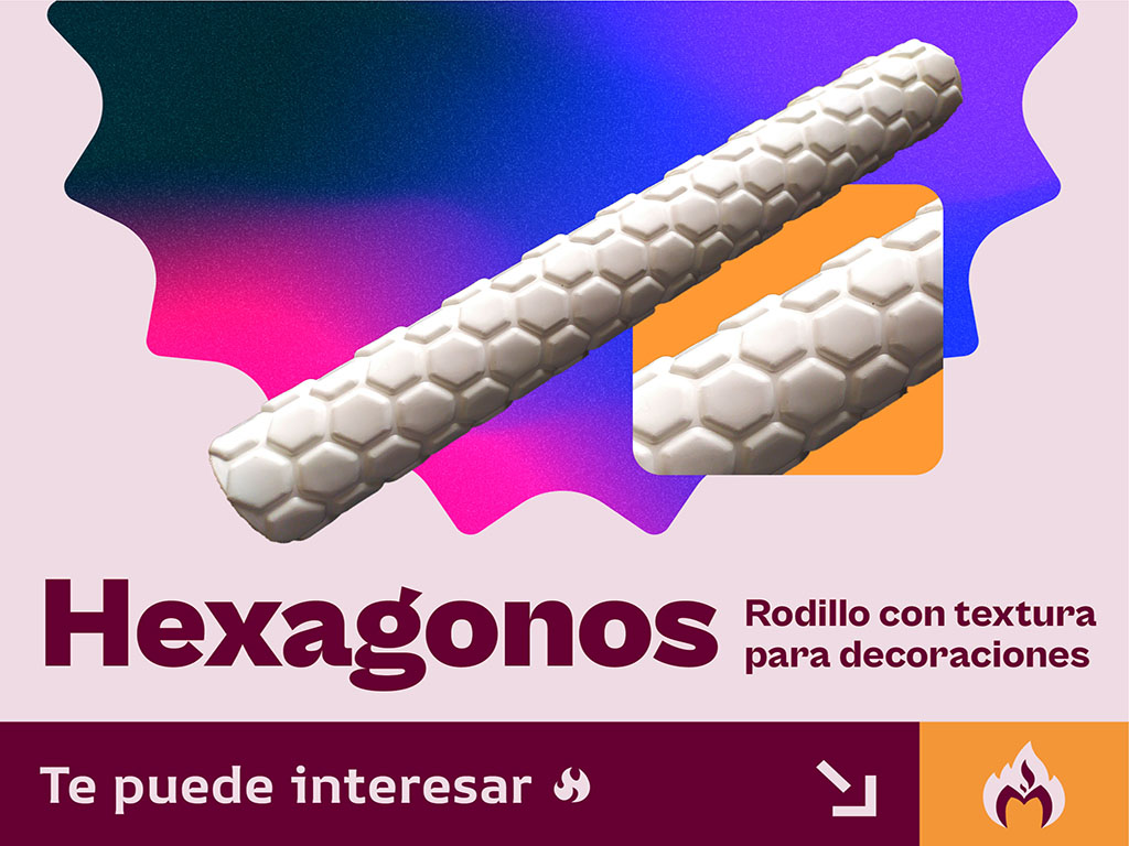 Rodillo Marcador De Hexágonos Repostería y Marcador Fondant Flexible