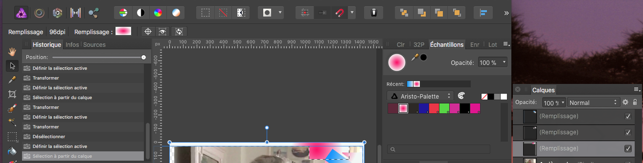 ÉCHANTILLONS dedégradés