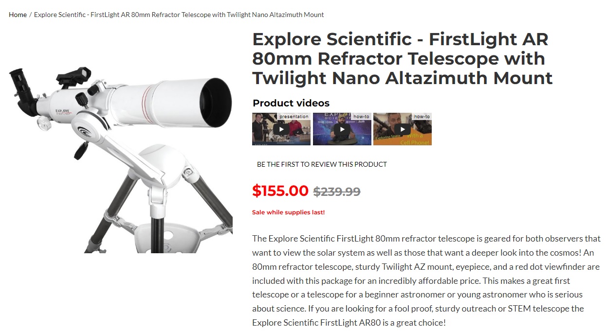 Good on sale first telescope