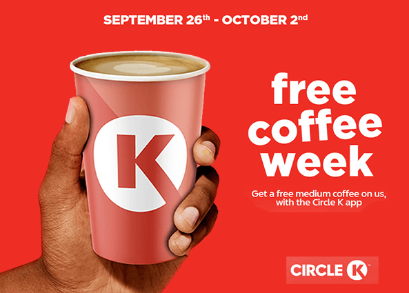 Get a Free Medium Coffee at Circle K: National Coffee Week Celebration Get a Free Medium Coffee at Circle K: National Coffee Week Celebration