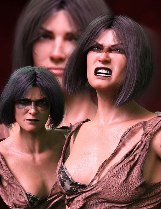 M3D Warrior Hair, Scars, and Makeup Kit for Genesis 8 Females M3D Warrior Hair, Scars, and Makeup Kit for Genesis 8 Females