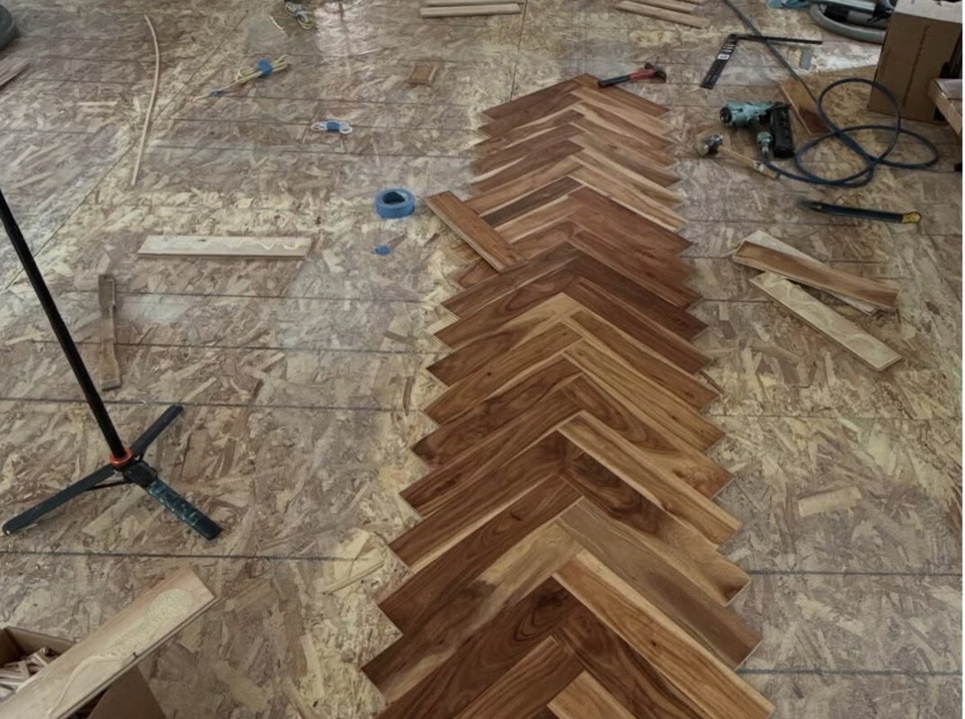 Luxury vinyl plank flooring in modern kitchen
