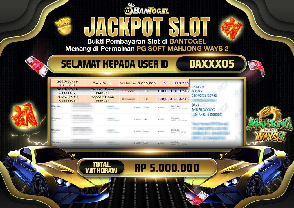 BUKTI JACKPOT LUNAS BANTOGEL