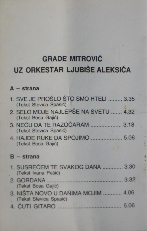 Grade Mitrovic Zadnja Kas