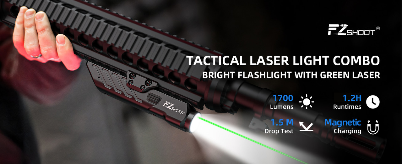 EZSHOOT 1700 Lumens Laser Light Combo for Rifle high output illumination accessory