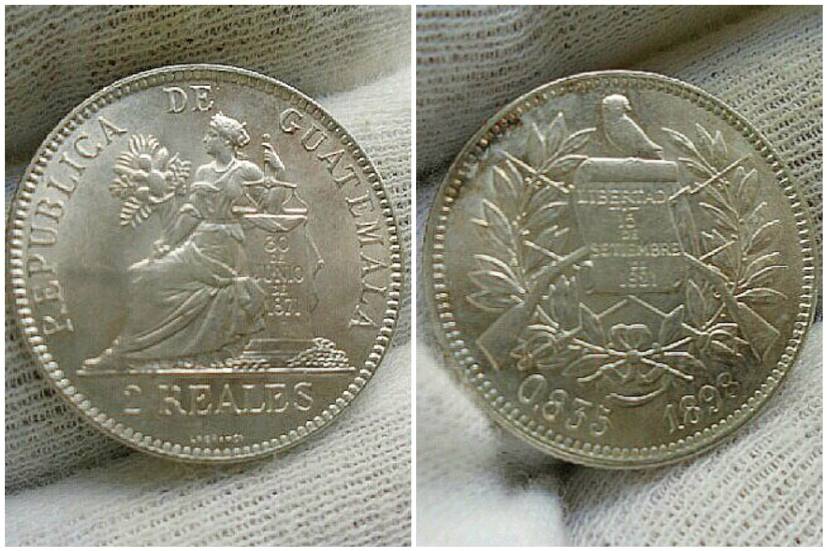 2 Reales 1898. República de Guatemala. Polish-20200227-165500569