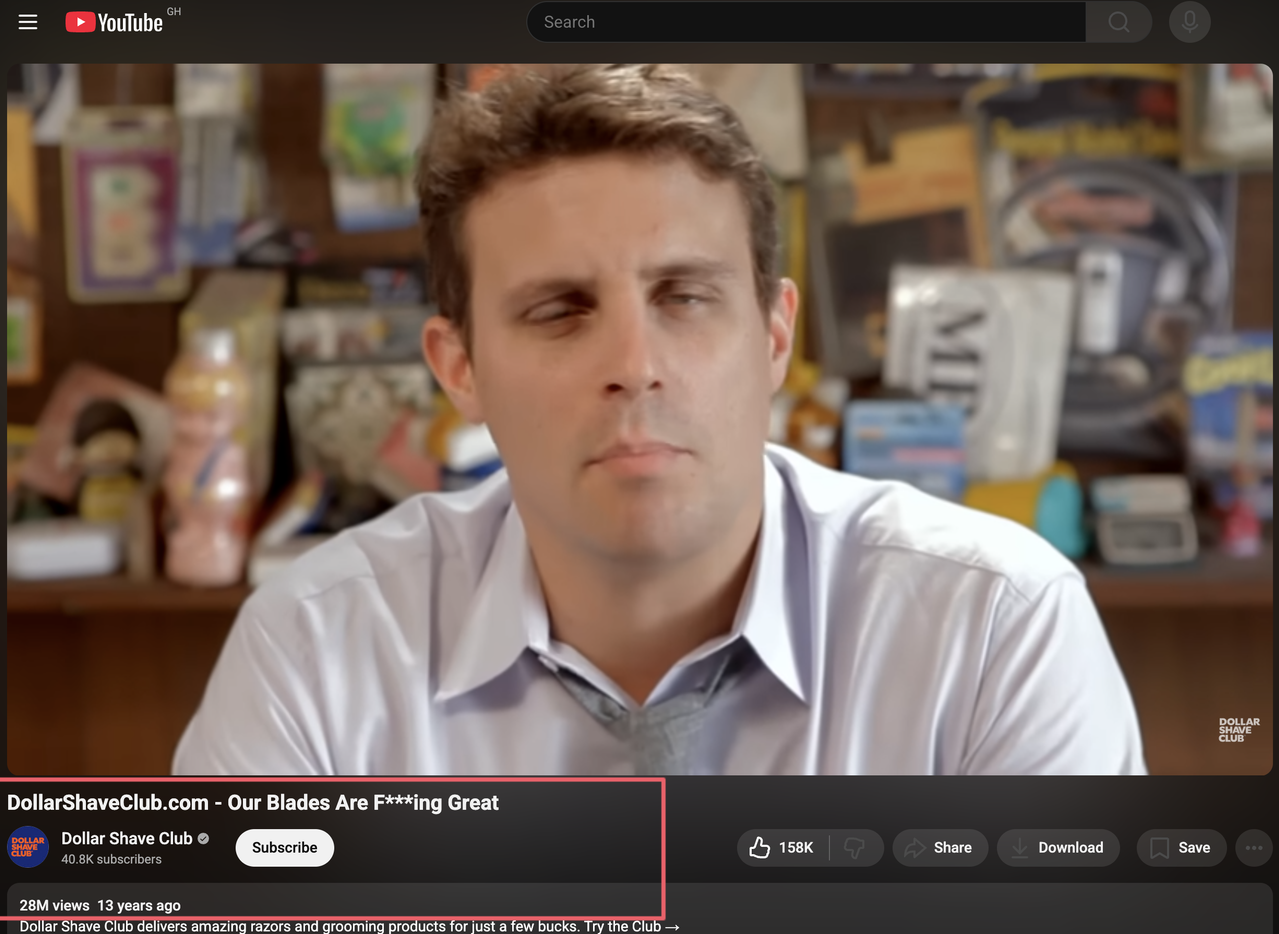 Dollar shave club video