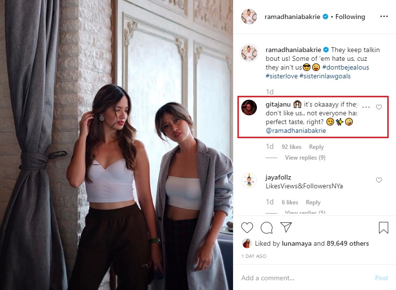 Nia Ramadhani dan Gitajanu menyentil para haters