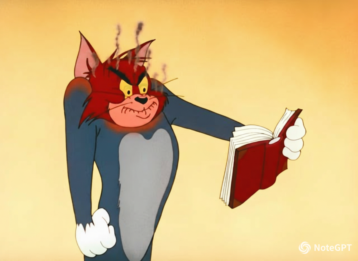 angry Tom reading a book Jerrys Diary 1949