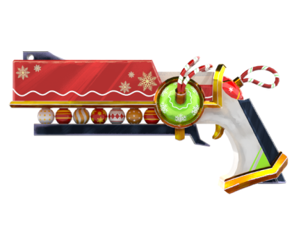 red ornament gun