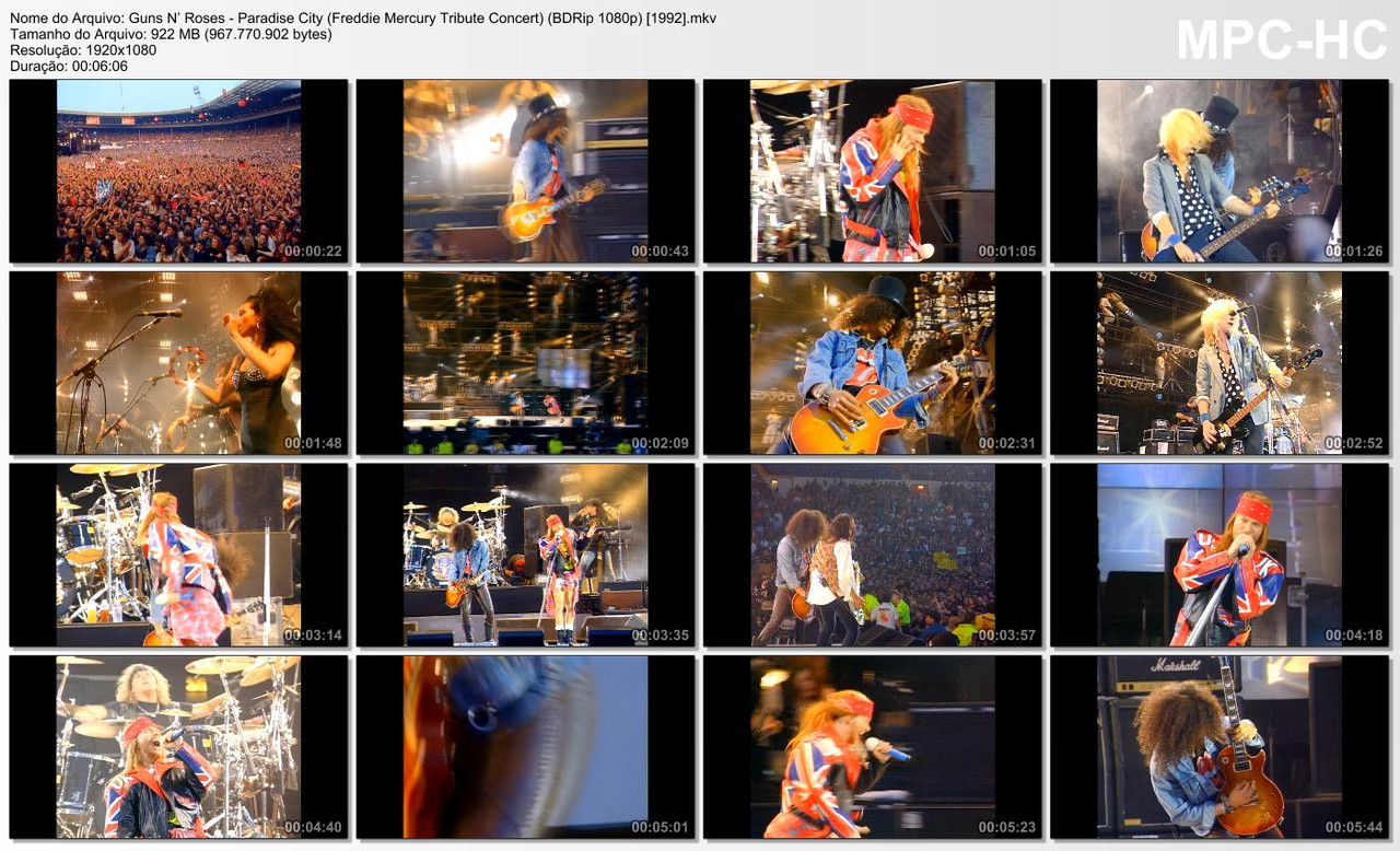 Guns N’ Roses - Paradise City (Freddie Mercury Tribute Concert) (BDRip 1080p) [1992]
