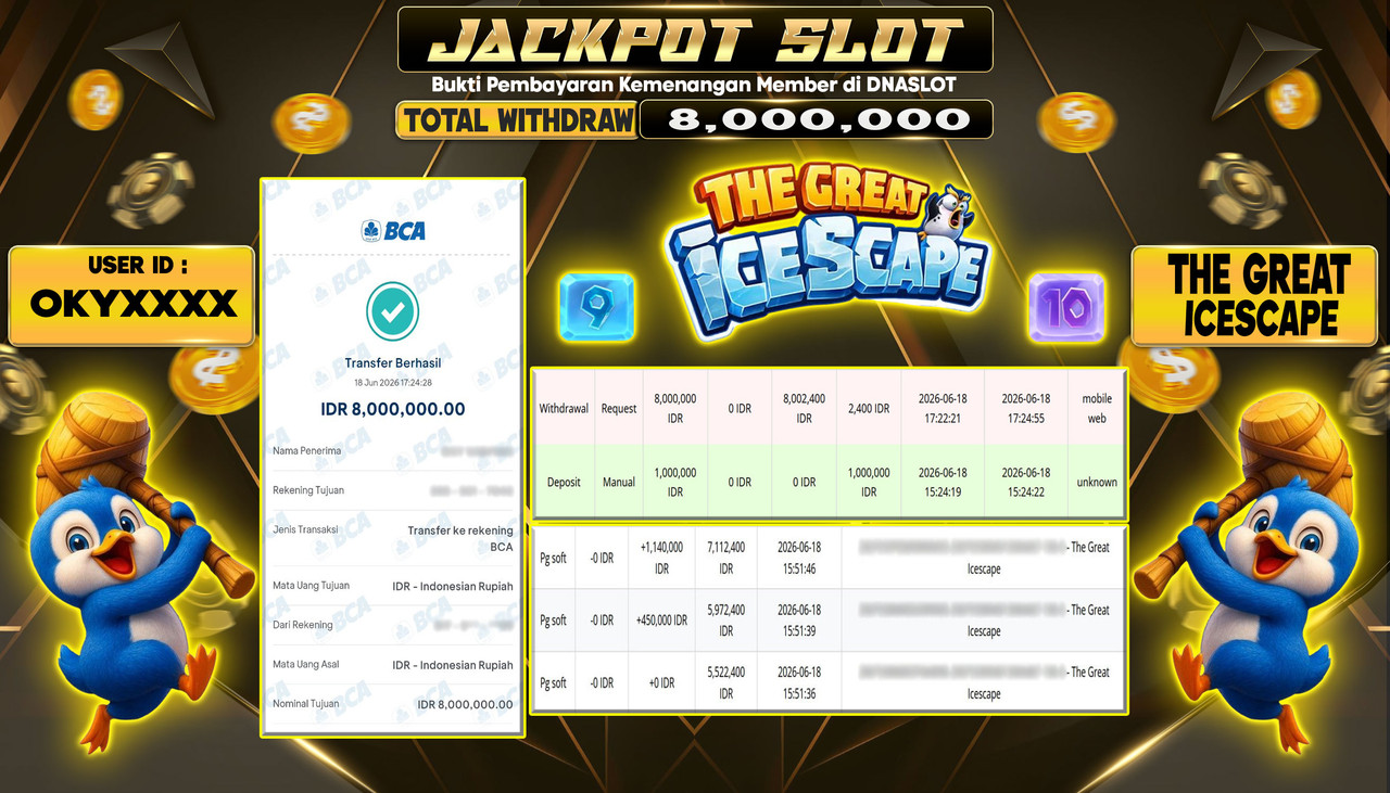 JACKPOT SLOT THE GREAT ICESCAPE 18 JUNE 2026