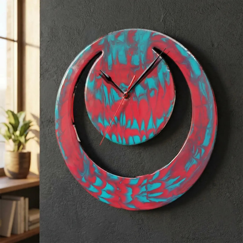Resin Art on MDF Moon Clock DIY Kit