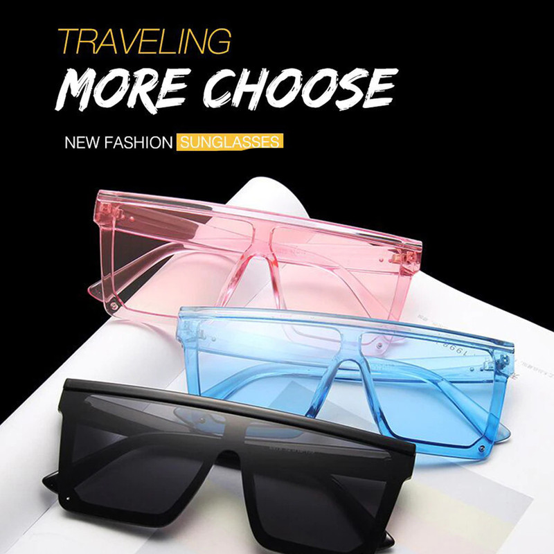 Oversized Square Metal Frame Sunglasses for Women Men Flat Mirrored Lens?? Bsreyeop Trendy Oversized Square Sunglasses for Women Men  main image 3
