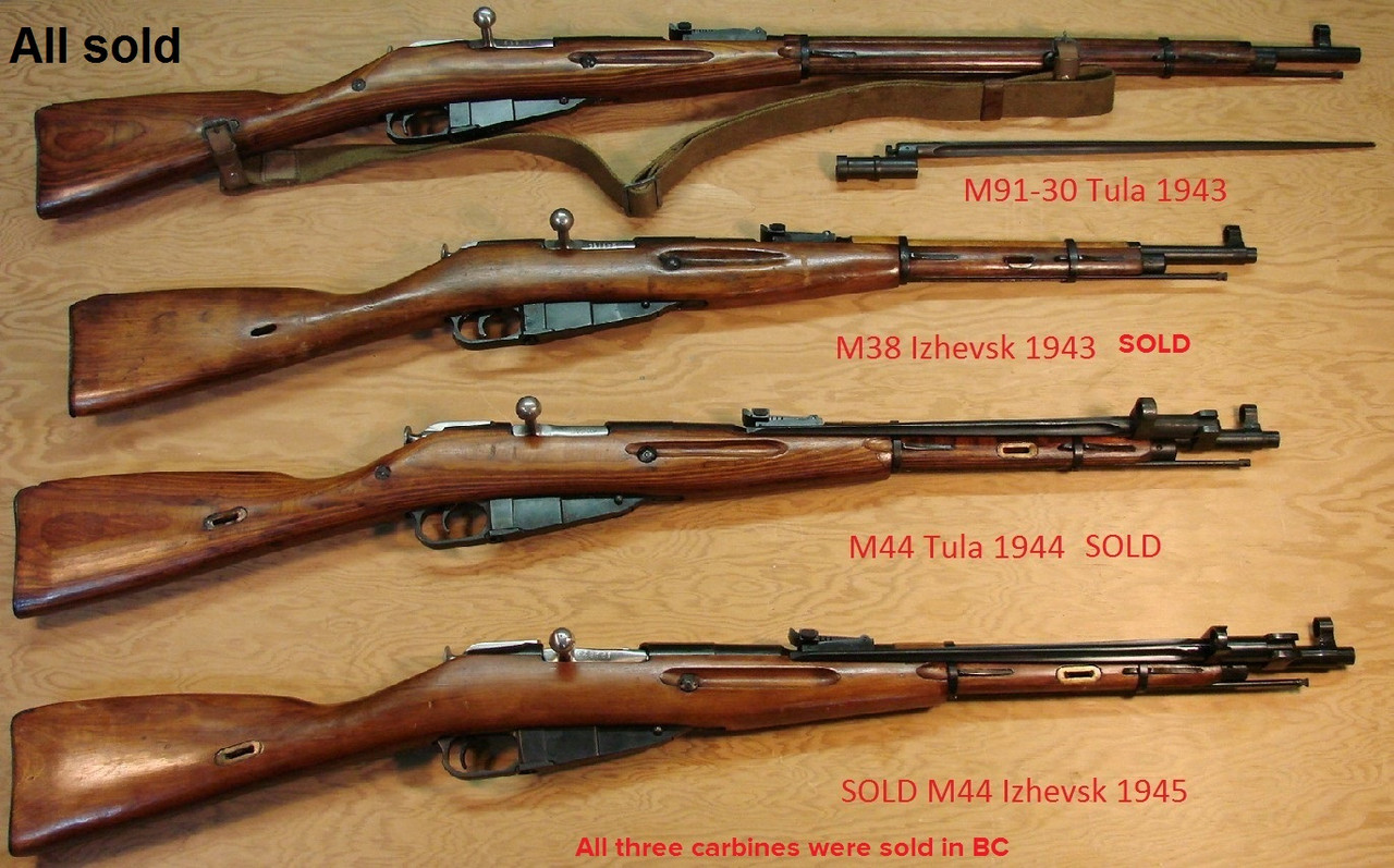 Group Mosin Nagant WWII Russian Rifles