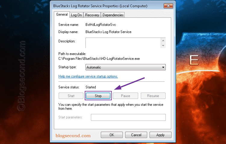 Deactivate service process