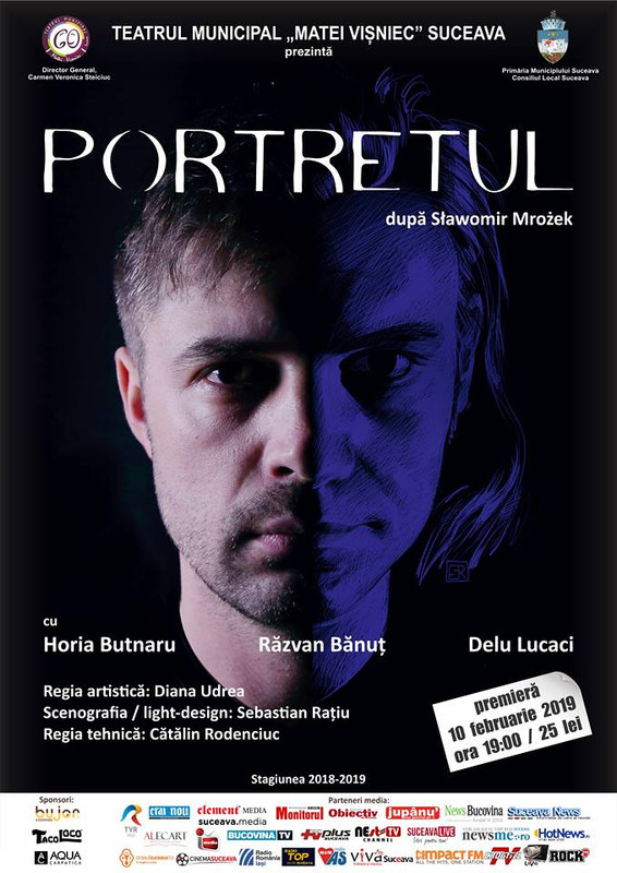 Nouă premieră la Teatrul „Matei Vişniec” Suceava: spectacolul „Portretul”, în regia Dianei Udrea