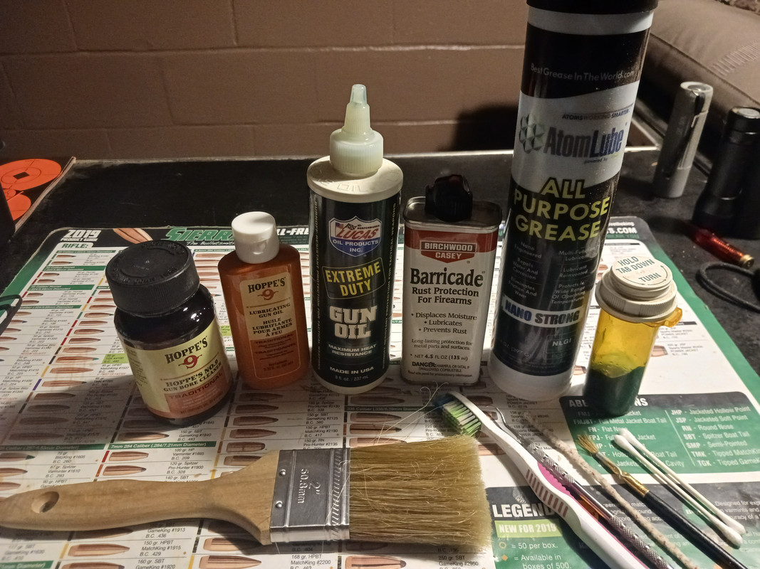 Hoppes Gun oil, Lucas gun oil, atom lube grease combo??? Gun lube