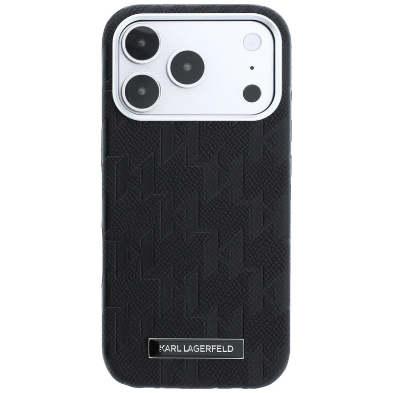 Husa pentru iPhone 18 Pro Max / iPhone 17 Pro Max Karl Lagerfeld Grained Leather Mono Resin Logo MagSafe, Incarcare wireless, Protectie ridicata, Calitate premium, Visiniu imageye 3284833