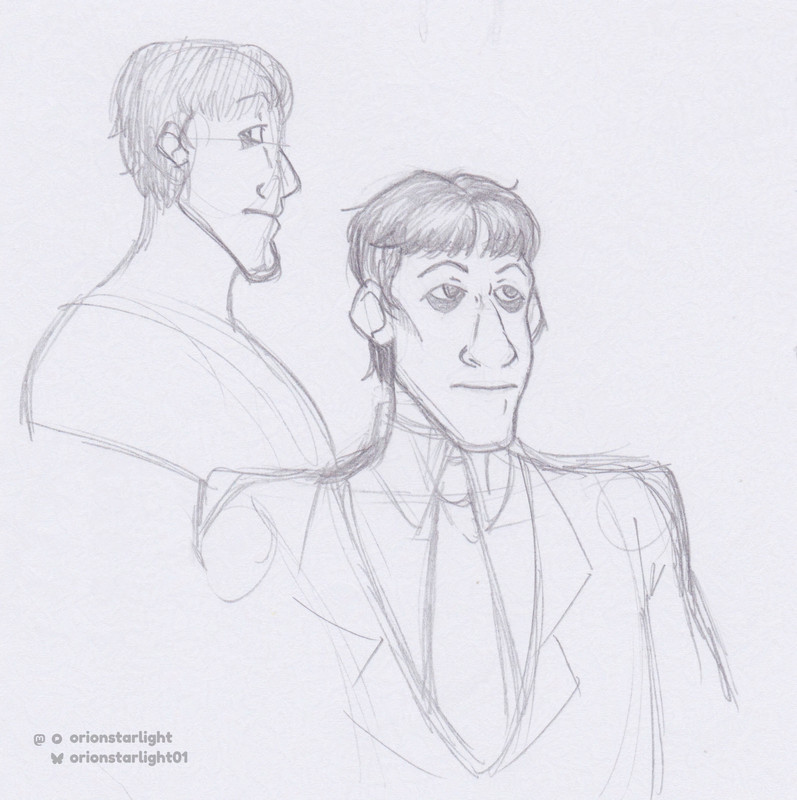 My drawing and sketch of Lurch.