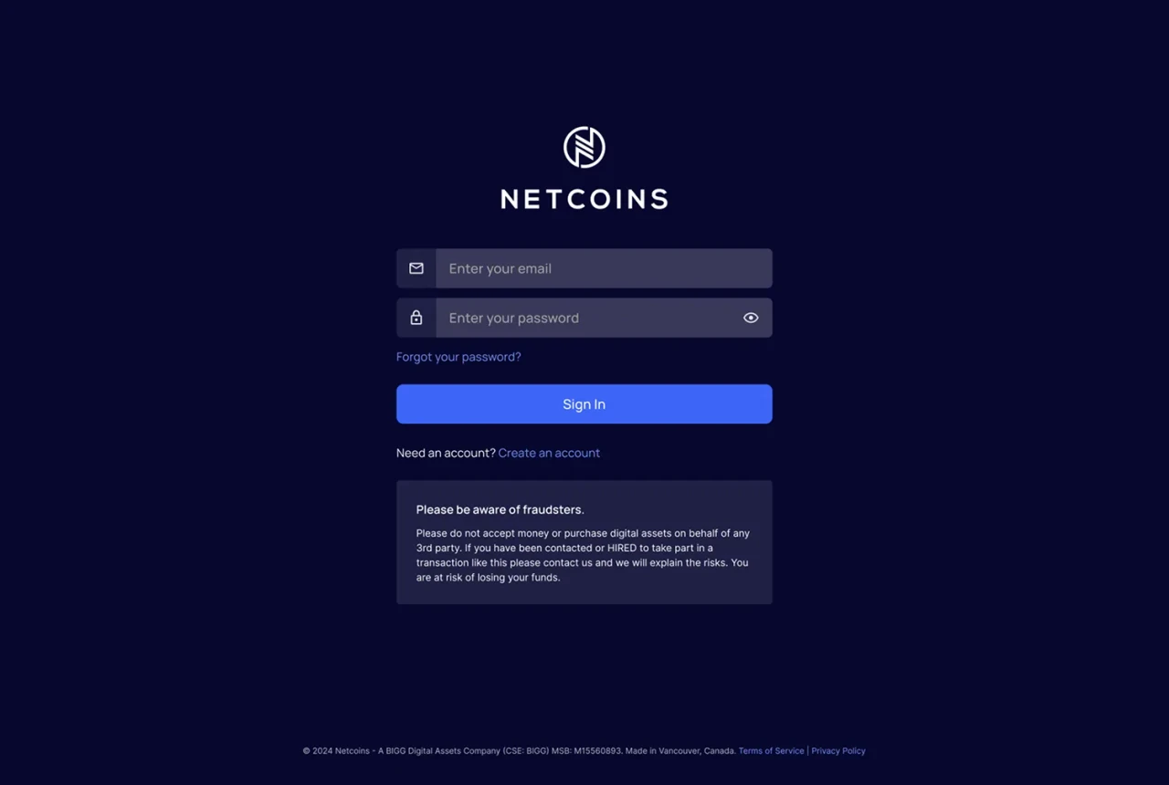 netcoin login